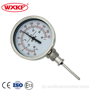 304 medidores de termômetro bimetálico de aço inoxidável